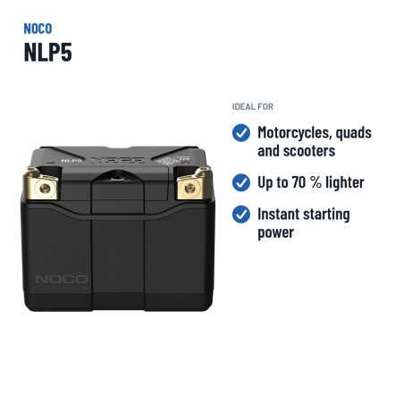 NOCO NLP5 Lithium-Motorradbatterie 12V 2Ah | baterias.com