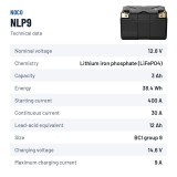 NOCO NLP9 Lithium-Motorradbatterie 12V 3Ah | baterias.com