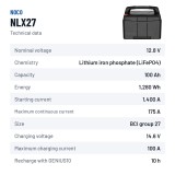 NOCO NLX27 bateria lítio 12V 100Ah duplo uso | baterias.com