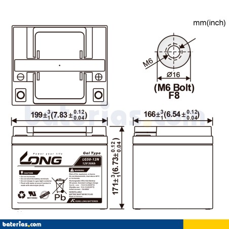 Batería Long LG50-12N 50Ah - 2