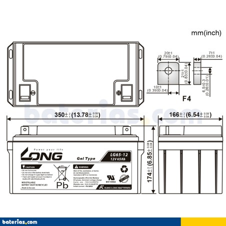 Batería Long LG65-12 65Ah - 2