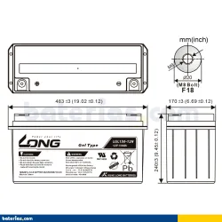 Bateria Long LGL150-12N 150Ah LONG - 2