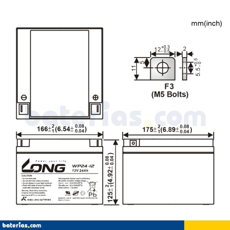 Batería Long WP24-12 24Ah - 2