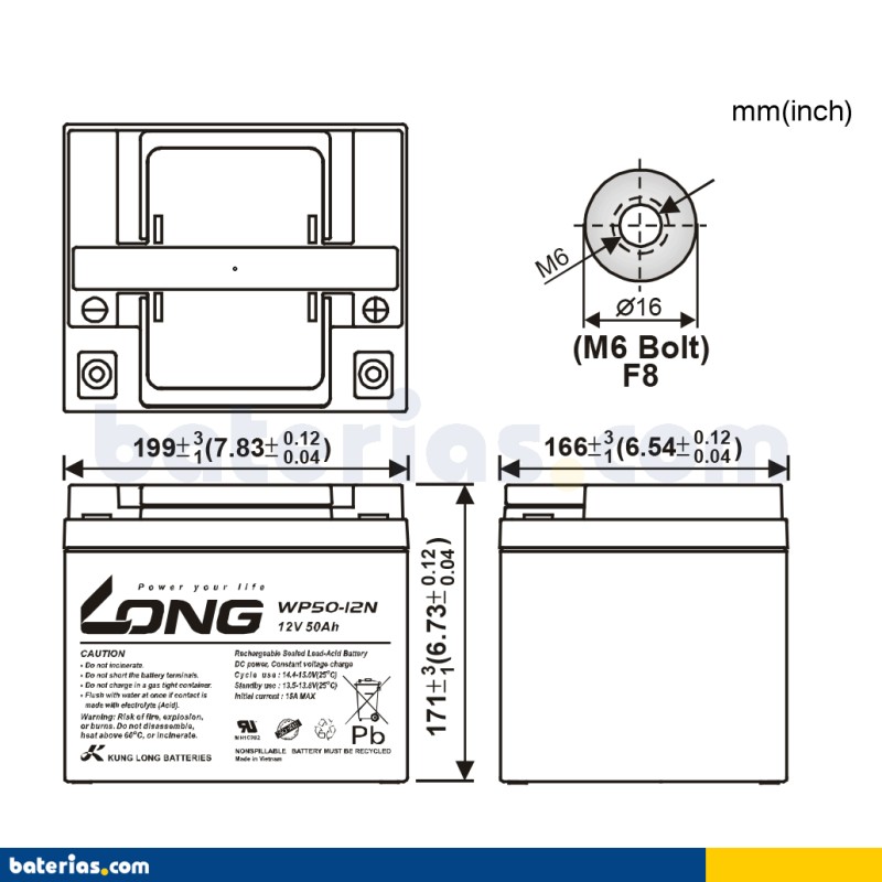 Batería Long WP50-12N 50Ah - 2