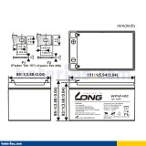 Rollstuhlbatterie Long WP12-12E 12V 12Ah AGM – Bild 2