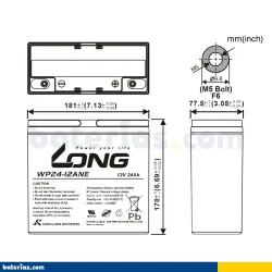 Batterie Long WP24-12ANE 24Ah LONG - 2