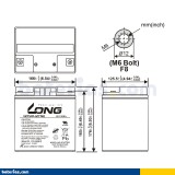 Batería de silla de ruedas Long WP30-12TNE 12V 30Ah AGM – imagen 2