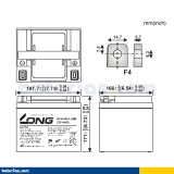 Bateria de cadeira de rodas Long WP40-12E 12V 40Ah AGM – imagem 2