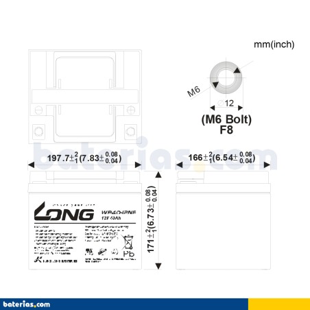 Batería Long WP40-12NE 40Ah - 2