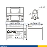 Batteria per carrozzina Long WP45-12NE 12V 45Ah AGM – immagine 2