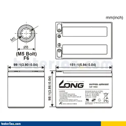 Batterie Long WP15-12NSE 15Ah LONG - 2
