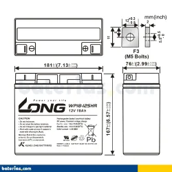 Batterie Long WP18-12SHR 18Ah LONG - 2