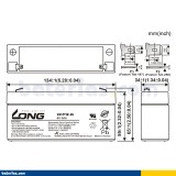 Batería Long WP3-6 3Ah - 2