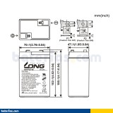 Batterie stationnaire onduleur Long WP5-6 6V 5Ah AGM – image 2