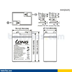 Long WP5-6. Batterie für USV Long 5Ah 6V