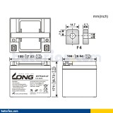 Batteria stazionaria UPS Long WPS40-12 12V 40Ah AGM – immagine 2