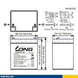 Stationärbatterie USV Long WPL5-12 12V 5Ah AGM – Bild 2