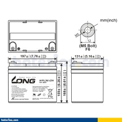 Batteria Long WPL36-12N 36Ah LONG - 2