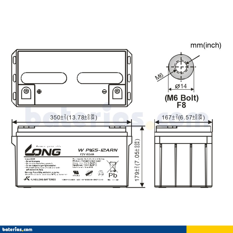 Batería Long WPL65-12ARN 65Ah - 2