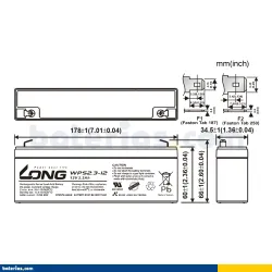 Batterie Long WPS2.3-12 2.3Ah LONG - 2