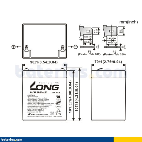 Batería Long WPS5-12 5Ah - 2