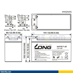 Long WPS7-12. device battery Long 7Ah 12V