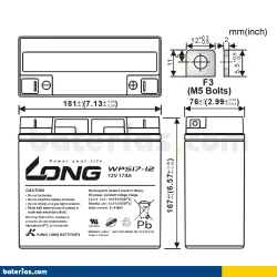 Bateria Long WPS17-12 17Ah LONG - 2