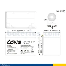 Batería Long KPH100-12AN 100Ah LONG - 2