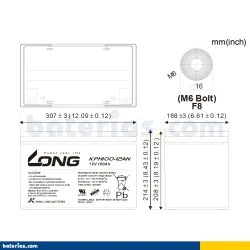 Battery Long KPH100-12AN 100Ah LONG - 2