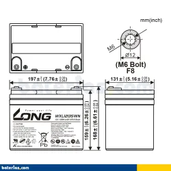 Long WXL12135WN. Batteria per UPS Long 36Ah 12V