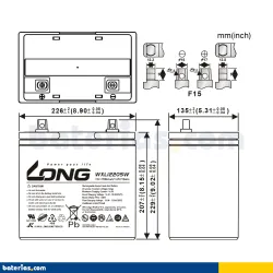 Bateria Long WXL12205W 55Ah 215Wh LONG - 2