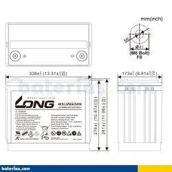 Batterie Long WXL12550WN 140Ah 550Wh LONG - 2