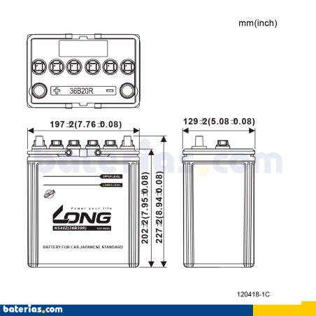 Batería Long 36B20R 40Ah - 2