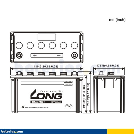 Batería Long 115E41R 110Ah - 2