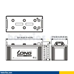 Battery Long 190H52 200Ah LONG - 2