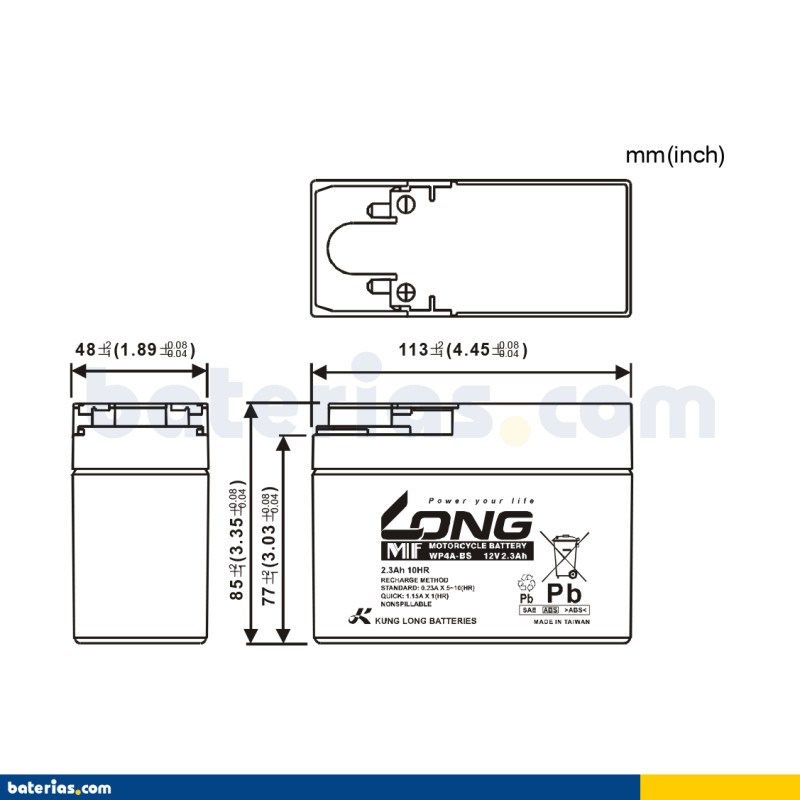 Batería Long WP4A-BS 2.3Ah - 2