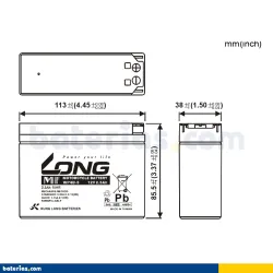 Batterie Long WP4B-5 2.3Ah LONG - 2