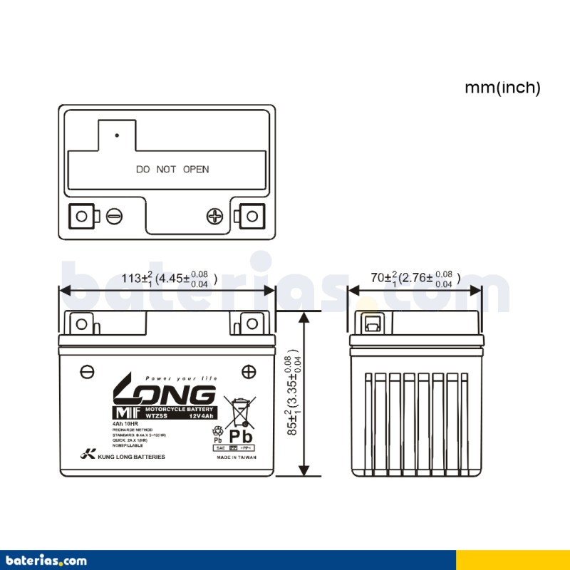 Batería Long WTZ5S 4Ah - 2