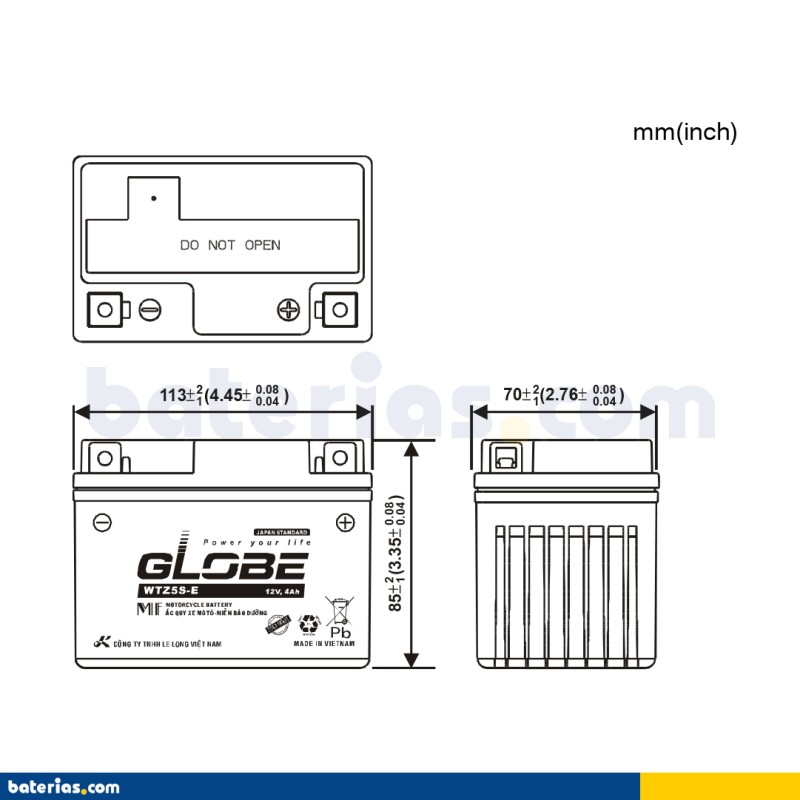 Batería Long WTZ5S-H 4.5Ah - 2