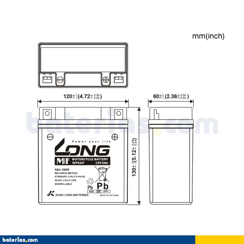 Batería Long WP5AP 5Ah - 2