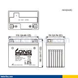 Batería Long WTZ6V 6Ah - 2