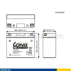 Bateria Long WP12B-4 9.5Ah LONG - 2