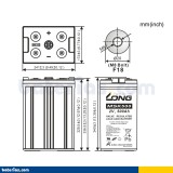 Telecom battery Long MSK500 2V 500Ah AGM – image 2