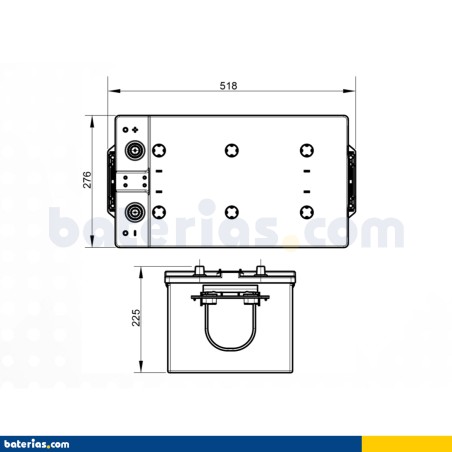 Car battery Odyssey ODP-AGMDINC 220Ah 1500A AGM – image 2