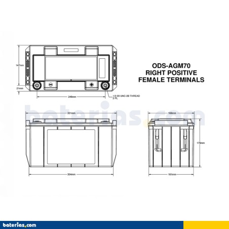 Batería Odyssey PC1700 ODS-AGM70 68Ah - 2