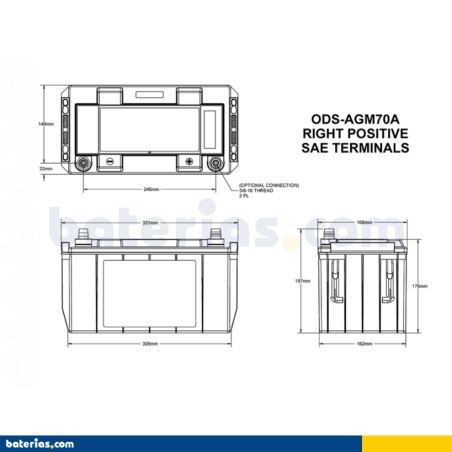 Batería Odyssey PC1700T ODS-AGM70A 68Ah - 2