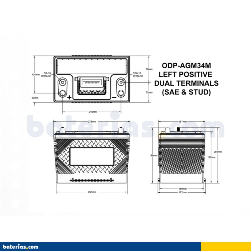 Batería Odyssey ELT-AGM34M ODP-AGM34M 60Ah - 2