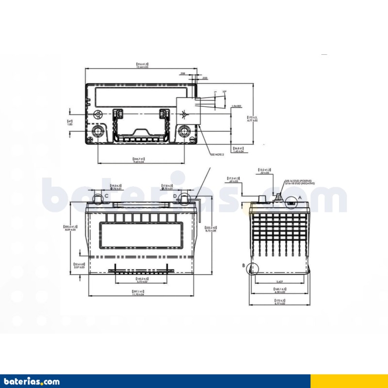 Marine battery Odyssey ODP-AGM27M 85Ah 850A AGM – image 2