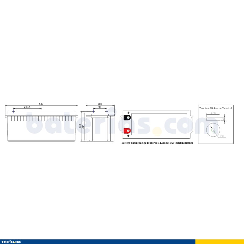 Batteria FULLRIVER DC210-12 12V 210Ah