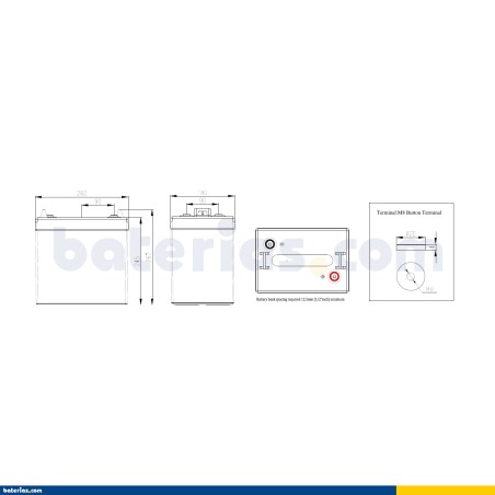 Batteria nautica Fullriver DC224-6B 6V 224Ah AGM – immagine 2
